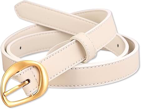 A&S アイボリー Thin buckle belt M A&S アイボリー Thin buckle belt M Slim Metallic Leather Belt